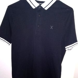 Express Men White collard black shirt